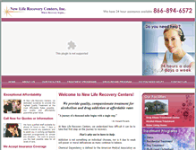 Tablet Screenshot of newliferecoverycenters.com